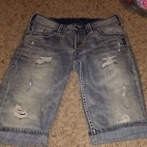 Silver Suki flap Bermuda short